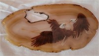 Polished Agate w/ Eagles Painted on it by RME