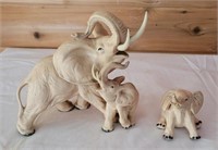 Three Beautiful Elephant Figurines