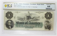 1860'S $1.00 BANK OF AMERICA NOTE