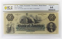 1860'S $2.00 BANK OF AMERICA NOTE