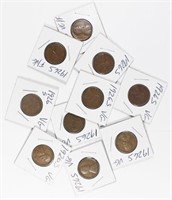 (10) 1926-S LINCOLN WHEAT CENTS