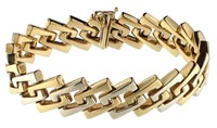 14kt Gold Quality 8" Italian Chevron Bracelet