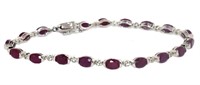 Elegant 10.45 ct Natural Ruby Bracelet