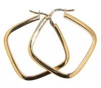 14kt Gold X-Large Square Hoop Earrings