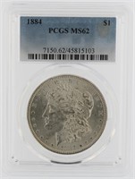 1884 Philadelphia MS62 Morgan Silver Dollar