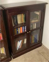 Antique 3 Shelf Mahogany Bookcase w/ Glass Doors