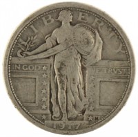 1917 Type 1 Standing Liberty Silver Quarter Dollar