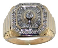 14kt Gold Men's 1.00 ct Rolex Style Diamond Ring