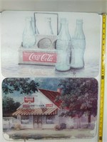 Two Coca-Cola glass cutting boards