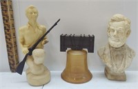 A collection of 3 history themed Avon decanters