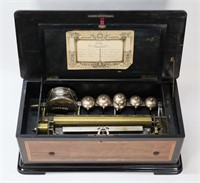 Swiss Cylinder 8 Tune Drum & Bell Music Box