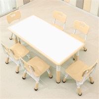 Children's Table and Chair Set, Wood Color