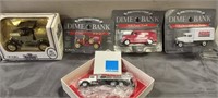 (4) Ertl Collectibles Die-Cast Banks, (1) Winross