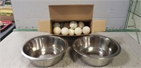 Box Of Assorted Golf Balls & 2 Stainless Steel