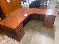 Cherry Desk with File Drawers used right return