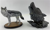 Wolf decor- ceramic wolf head, wolf figurine