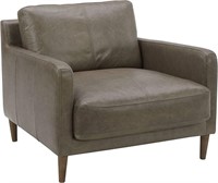 (New) Rivet Modern Leather Accent Chair - Gray