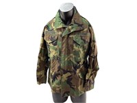 Vintage Military woodland camo field jacket small