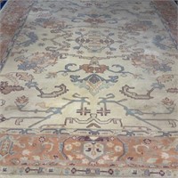 Hand Knotted Oushak Rug 9x12 ft