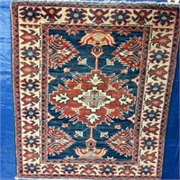 Hand Knotted Kazak Rug 2x3 ft