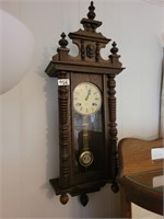 R A ANTIQUE 31 DAY CLOCK WITH KEY