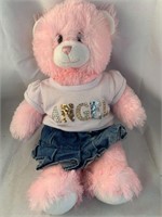 Pastel pink Build-A-Bear 17" Teddy in Angel shirt