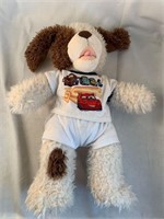 17" Build-a-bear brown and white dog in clothes