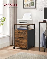 Mobile Filing Cabinet with Wheels, 2 Drawers