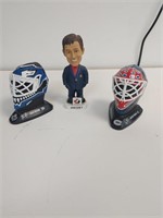 2.  Goalie helmets and Wayne Gretzky bobble heads