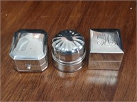 Three Sterling Silver ring boxes. (2 are Birks)