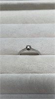 14k White Gold Diamond Ring Size 6.5 - 7