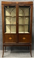 Petite Antique Mahogany Crystal Cabinet