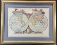 Italian Printed World Map Art