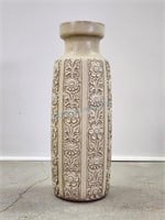 West German Pottery Relief Floor Vase