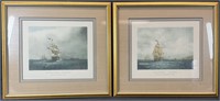 2pc S. Walters Ship Lithograph Art
