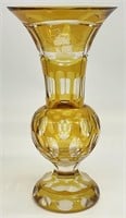 Moser? Bohemian Amber Glass Conical Vase