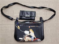 Handmade Motorcycle Pinup Style Purse & Wallet