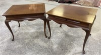 Pair of Queen Anne Cherry Tea Side Tables