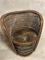 Wicker Chair/28”H,24”W,19”D
