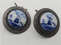 Sterling Silver Delft Pins