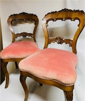 Two Antique Ornate Chairs/34”H,17”W,16”D