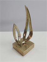 Signed Original Abstract Freeform Brass Sculpture