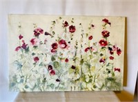 Floral Canvas Painting/Signed/40x26