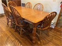 Solid Wood Dining Table w/6 Chairs