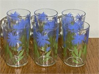 6 Blue Floral Swanky Swig Glasses