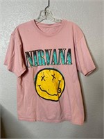 Nirvana Smiley Face Pink Shirt