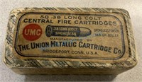 38. Long colt, UMC, sealed antique box of ammo.