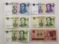 1999 Chinese Bank Notes w/ Mao + 1996 Note