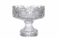 AMERICAN BRILLIANT PAIRPOINT CUT GLASS PUNCH BOWL