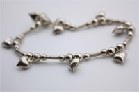 Sterling Silver Bracelets God's Eye Hearts Beads